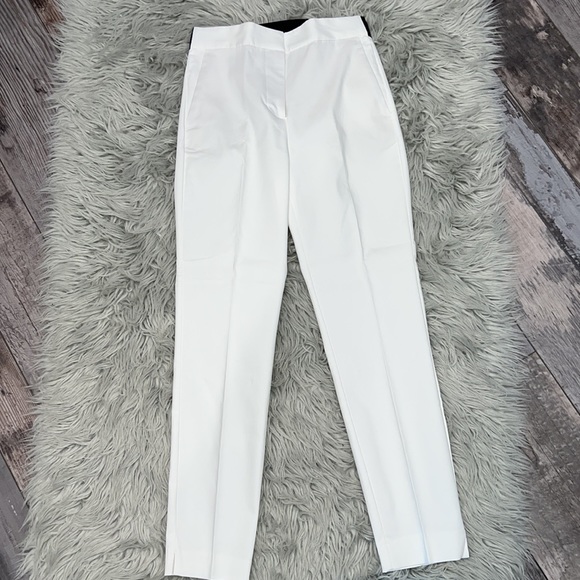Zara Oyster White Jogger Waist Elastic Back Pleat Front Trousers - Picture 6 of 8